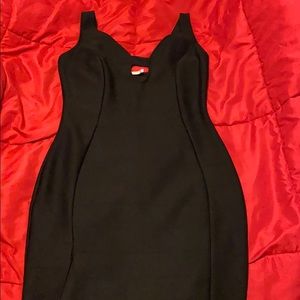 Classic black dress with split